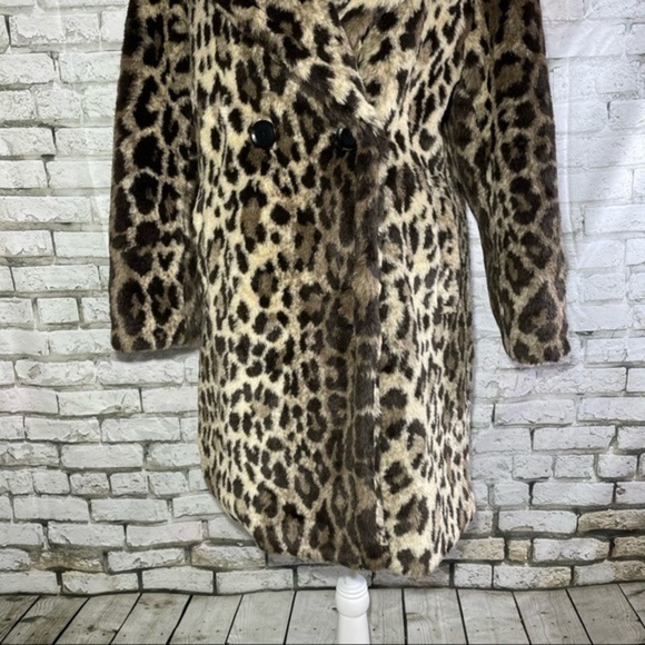 BCBG Tan Leopard Ariel Wool-Blend Peacoat XS - Picture 7 of 15